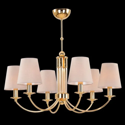 Люстра подвесная CAMILA SP6 GOLD Crystal Lux бежевая на 6 ламп, основание золотое в стиле современный  фото 2